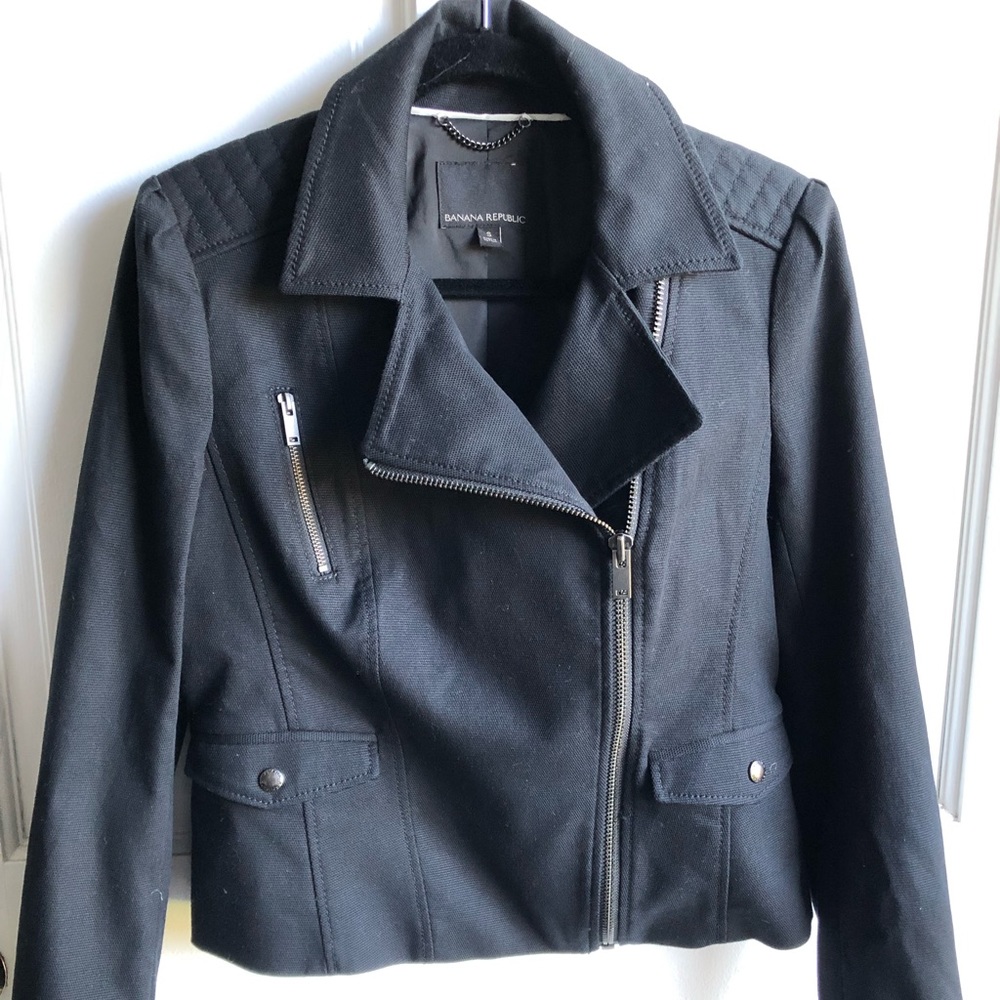 Black Moto peplum Jacket